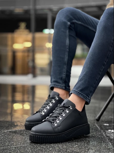 BA0505 Çengel Bağcıklı Siyah Tabanlı Günlük Ayakkabı - 4