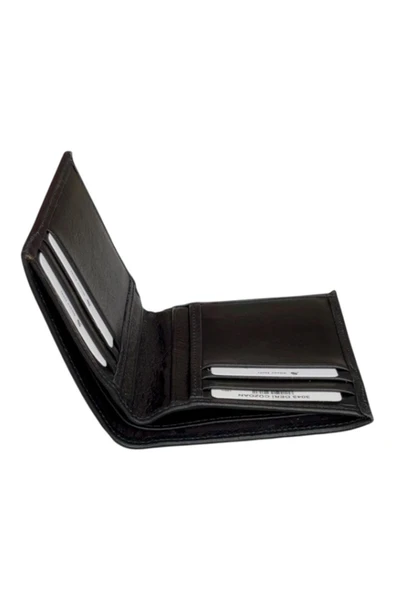 Siyah Hakiki Deri Çıkarılabilir Kartlıklı Dikey Model Spor Erkek Cüzdan - 3043-Siyah - Resim 4