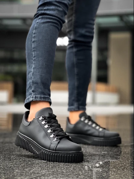 BA0505 Çengel Bağcıklı Siyah Tabanlı Günlük Ayakkabı - 3