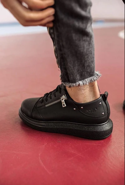 Knack Yüksek Taban Günlük Ayakkabı 555 Siyah (Siyah Taban) - 4