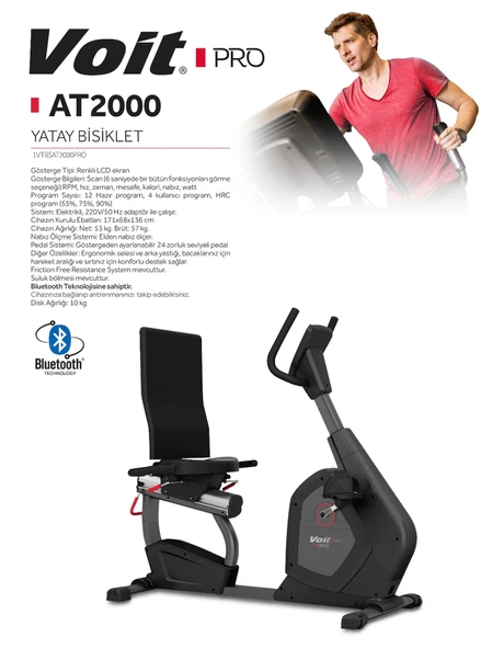 Voit PRO AT2000 Yatay Kondisyon Bisikleti - 3