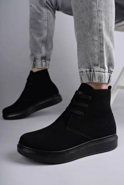 SLW207 Oslo Bağcıklı Süet Erkek Günlük Spor Bot ST - Siyah - 5