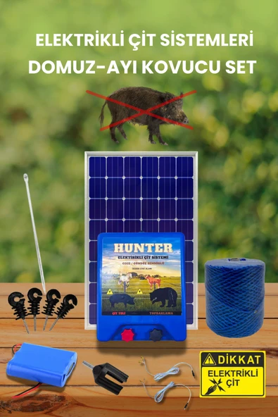 Güneş Panelli Domuz - Ayı Kovucu Elektrikli Çit Sistemi