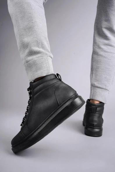 SLW206 Ottawa Bağcıklı Cilt Erkek Günlük Spor Bot ST - Siyah - 3