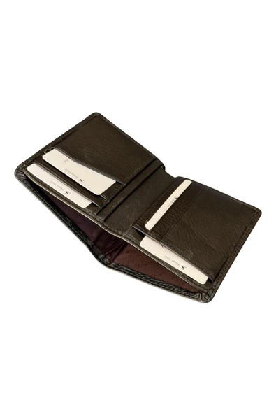 Siyah Mini Boy Dikey Model İnce Erkek Cüzdan - 3040-Siyah - Resim 3