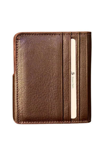 Kahverengi Hakiki Deri İkiye Katlanır Patlı ve Mıknatıslı Model Kredi Kartlık - 3041-Kahve - Resim 2