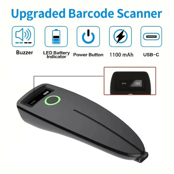 Refox W7 1100mAh 1D 2D QR Bluetooth Wireless Barkod Okuyucu - 3