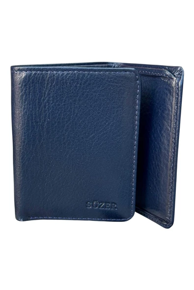 Lacivert Mıknatıslı Üçe Katlanır Model Hakiki Deri Spor Erkek Cüzdan - 3018-Lacivert - Resim 4