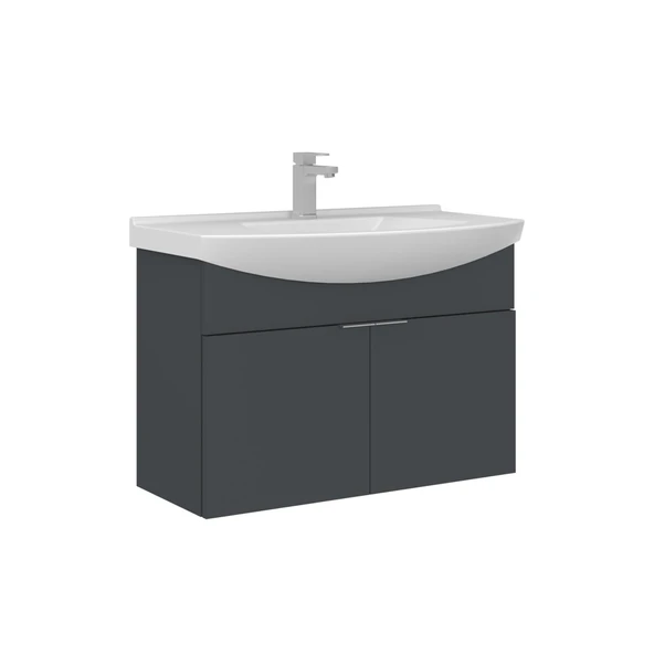 Orka Purus 80 cm Mat Antrasit Banyo Dolabı Alt Modül Lavabo (Asma) ürün görseli