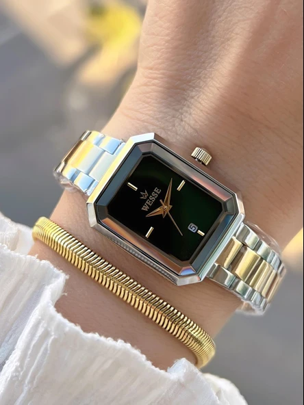 Wesse 2 Yıl Garantili Çelik Kordon 3 Atm Suya Dayanıklı Kadın Kol Saati+Bileklik BYW.115402.3 ürün görseli