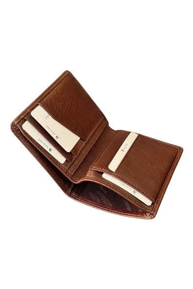 Kahverengi Mini Boy Dikey Model İnce Erkek Cüzdan - 3040-Kahve - Resim 3