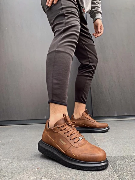 Knack Yüksek Taban Günlük Ayakkabı 040 Taba (Siyah Taban)