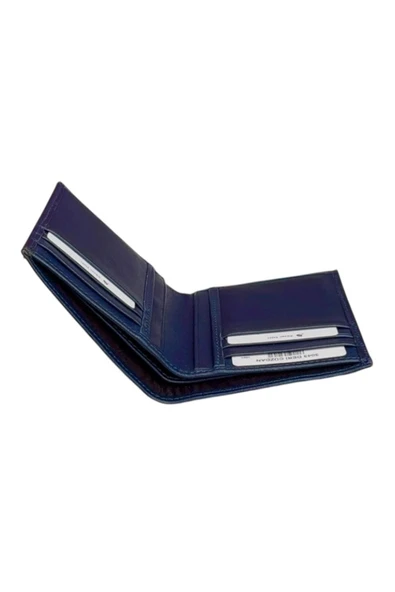 Lacivert Hakiki Deri Çıkarılabilir Kartlıklı Dikey Model Spor Erkek Cüzdan - 3043-Lacivert - Resim 4