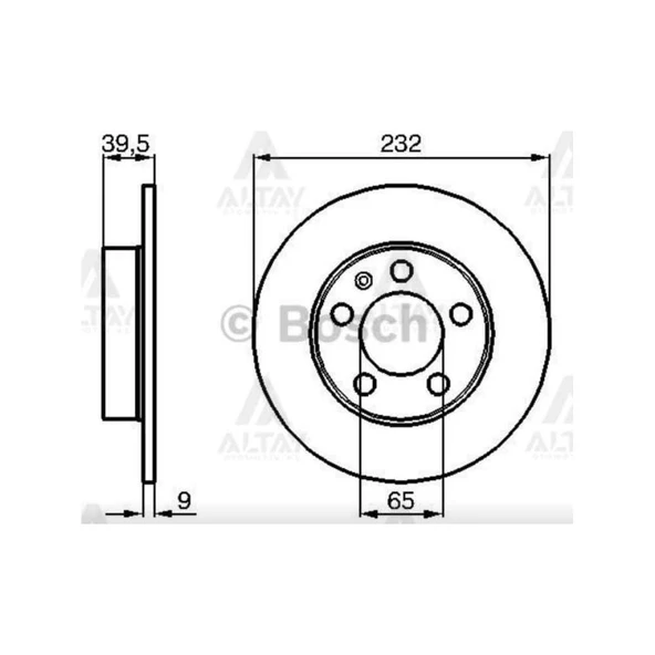 FREN DISKI GOLF4  98-03 / BORA 98-03 / POLO 02-09 / A3 97-03 / TOLEDO 99-05 / ARKA DÜZ 232-5 ürün görseli