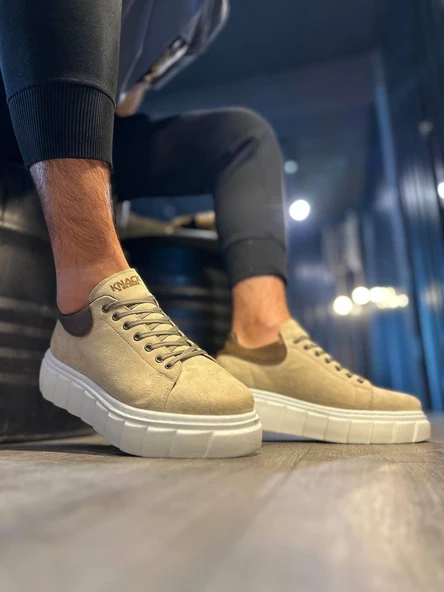 Knack Yüksek Taban Günlük Süet Ayakkabı 144  Vizon Süet