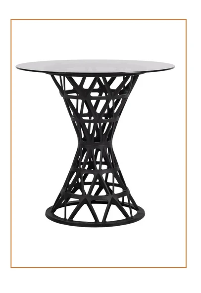 Eifel Lüks 70 cm Camlı Yuvarlak Masa Şık, Modern ve Her Alana Uygun Tasarım ürün görseli 1