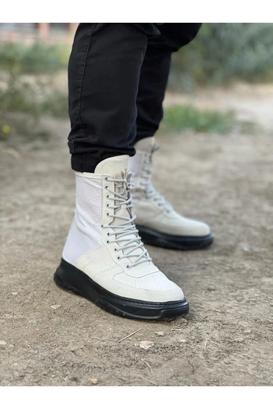 Wagoon WG012 Gri Kömür Süet Uzun Bağcıklı  Bot - 4