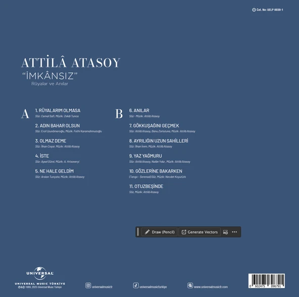 Attila Atasoy  İmkansız / Rüyalar ve Anılar - Plak - Resim 2