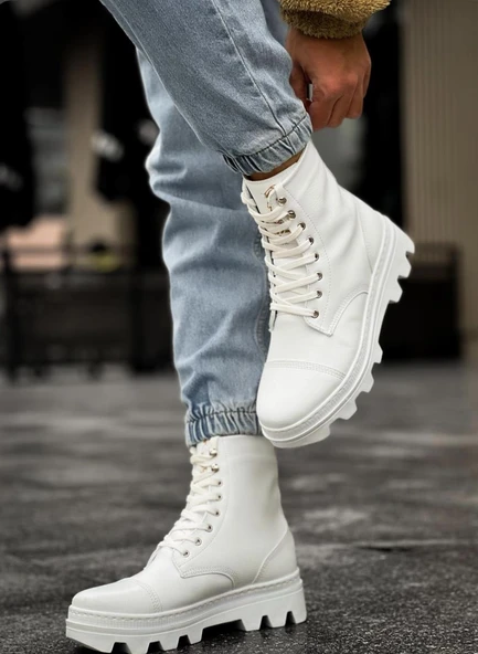 Knack Yüksek Taban Ayakkabı B-023 Beyaz - Resim 6