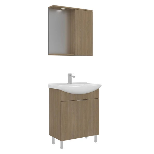 Orka Purus 65 cm Budva Spot Aynalı Banyo Dolabı Takım (Ayaklı) ürün görseli