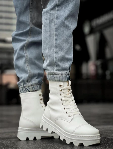 Knack Yüksek Taban Ayakkabı B-023 Beyaz - Resim 4