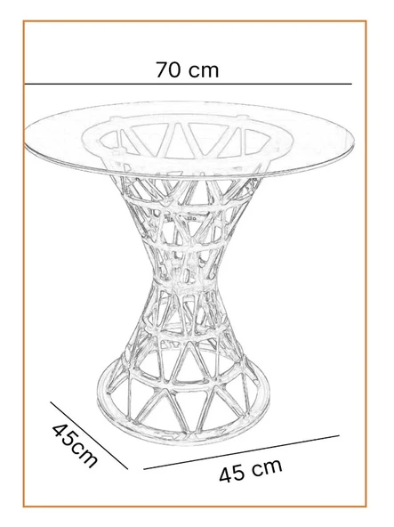 Eifel Lüks 70 cm Camlı Yuvarlak Masa Şık, Modern ve Her Alana Uygun Tasarım - Resim 5