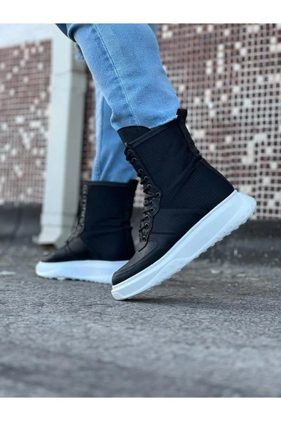 Wagoon WG012 Siyah Cilt Uzun Bağcıklı  Bot - 2