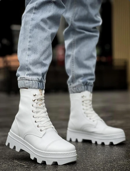 Knack Yüksek Taban Ayakkabı B-023 Beyaz - Resim 5