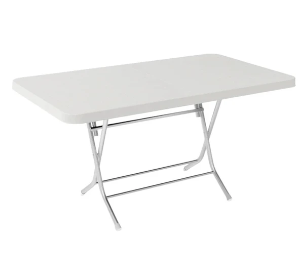 Katlanır Plastik Masa 70x120 cm Dayanıklı Metal Ayaklı Balkon, Bahçe, Piknik ve Organizasyonlar İçin! - 1