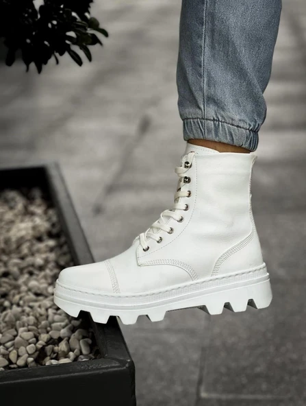 Knack Yüksek Taban Ayakkabı B-023 Beyaz - Resim 3