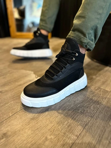 Knack Yüksek Taban Bot 104 Siyah (Beyaz Taban) ürün görseli