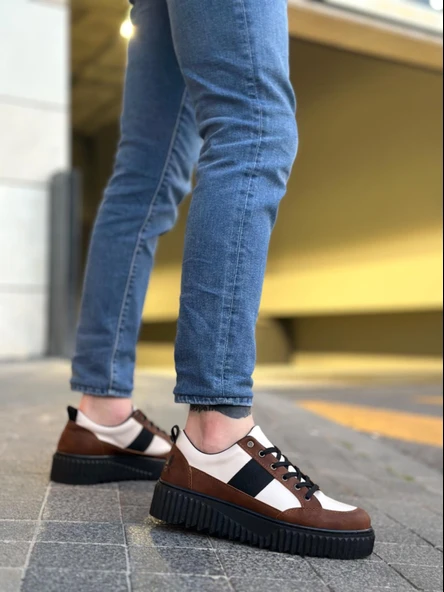 BA0804 BOA Yüksek Siyah Taban Kahve Detaylı Bağcıklı Erkek Ayakkabı - 3