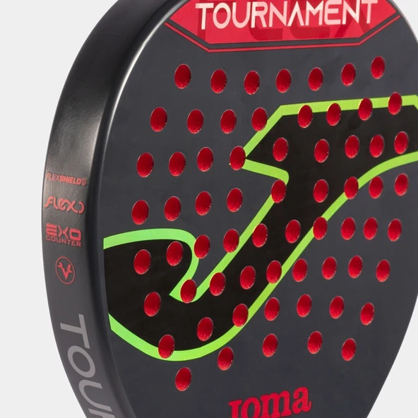 Joma Tournament Padel Raketi Siyah - Kırmızı - Resim 6