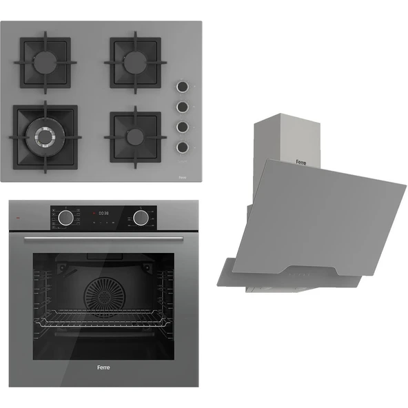 Flameart Sc Serisi Gri Set (SC408-WFA + XE63CPR +D065 ) - 65 Cm'lik Kare Döküm Izgara-Wok ürün görseli 1