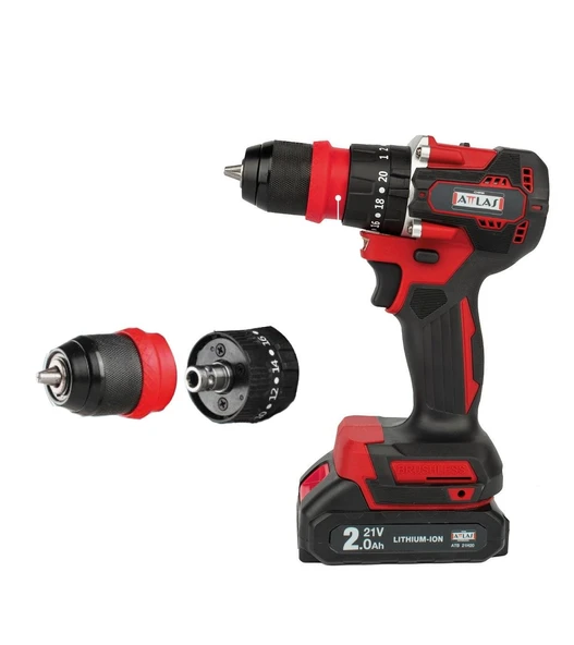 ATTLAS Atb 21 Blpdx-202c  2 x 2.0 Ah Çift Akülü Kömürsüz Darbeli Matkap - A0104098 - Resim 2