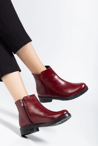 165-204 Bordo Yanki Günlük Kadın Bot - 7