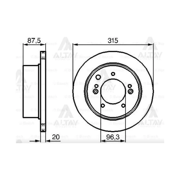 FREN DISKI SORENTO 02-06 / ARKA 315-5 ürün görseli
