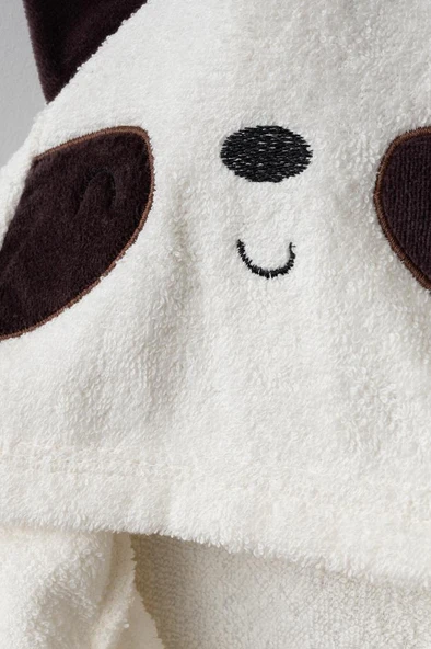 Bebitof %100 Pamuk Rakun Desenli Kutulu Bebek Bornoz Seti BBTF.EKR.30048 - 2