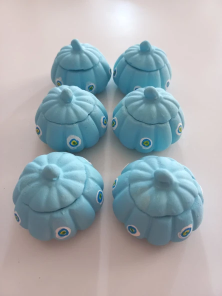 Mini Balkabağı 6'lı Nazar Boncuklu Dekoratif Obje - 3