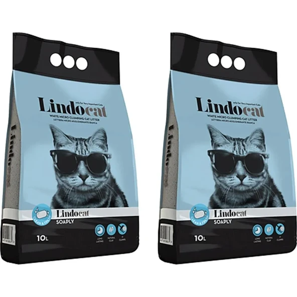 Lindocat Kedi Kumu Sabun Kokulu Ince Taneli 10 Lt 2 Adet ürün görseli