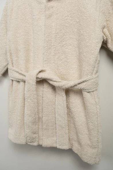 Bebitof %100 Pamuk Sevimli Ayı Desenli Pamuk Bebek Bornoz Seti Kutulu BBTF.KRM.30030 - 3