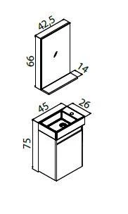 Orka Conza 45 cm Antrasit Banyo Dolabı Takımı - Resim 3