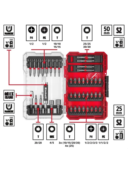 Einhell Professional TP-CD 18/70 Li-i BL (2x2,0Ah) Akülü Darbeli Vidalama + Einhell Vidalama Uç Seti 42 parça M-CASE kutu - 5