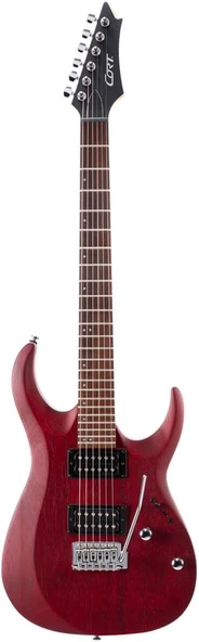 Cort X100 Open Pore Black Cherry Elektro Gitar H-H - OUTLET Kozmetik Defolu (SIFIR ÜRÜN Ton ve Sap Dengesi Sorunsuz)