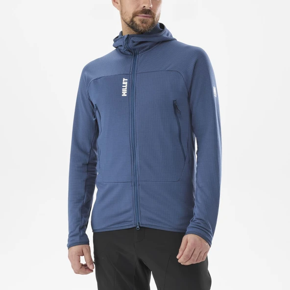 Millet FUSION GRID H Erkek Kapşonlu Polar Ceket Tam Fermuarlı  MIV9024 MIV.N0395 - Resim 4