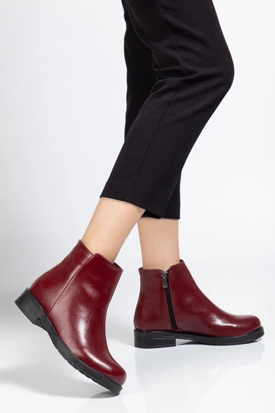 165-204 Bordo Yanki Günlük Kadın Bot - 8