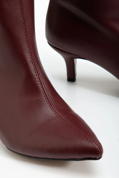 SYT-2025 Bordo Cilt Günlük Kadın Çizme - 5