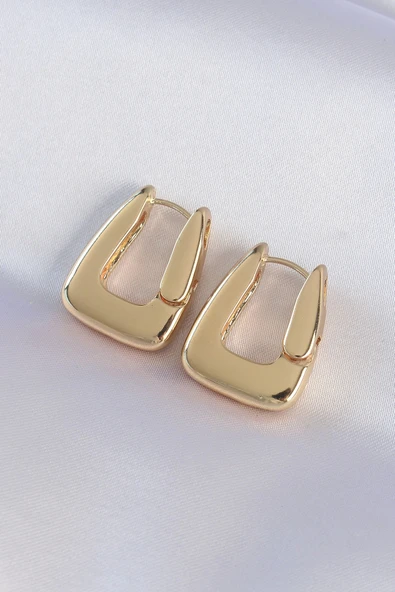 pilelistore Pirinç Gold Renk Kalın Küpe - TJ-BKP8978