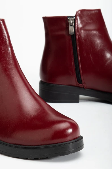 165-204 Bordo Yanki Günlük Kadın Bot - 5