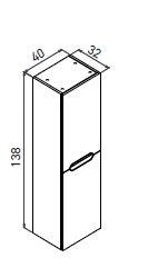 Orka Lena 40 cm Çöl Beji Banyo Çamaşır Boy Dolabı - Resim 2